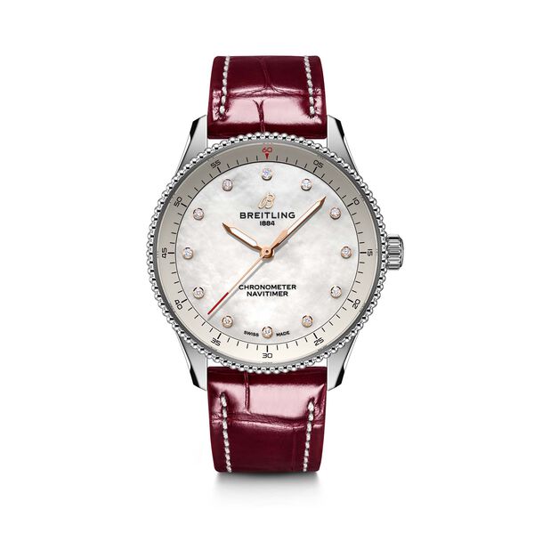 Navitimer 32 mm quartz en acier inoxydable et diamants